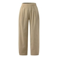 Kayannuo casual pantalone za žene čišćenje Ženske hlače Jesen Žene Ležerne prilike Labavi džepovi u boji Elastični struk Udobne hlače dužine gležnja