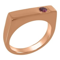 Britanska napravila je 9k ružičasti zlatni prirodni ružičasti turmalin muški godišnjički prsten - veličine