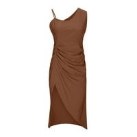 Haljine za žensku haljinu bez rukava jedno rame Off Slash Mini Split Slim Fit Y2K moda Elegantna zabavna