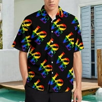 Ljubav LGBT gay pride muške košulje majice niz kratke rukave Havajske majice Vrh za poslovno na plaži