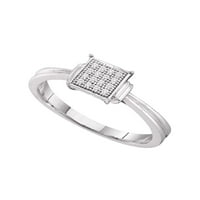 Jewels Sterling Silver ženski okrugli dijamant Jednostavan kvadratni prsten CTTW