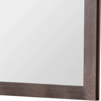 Pravokutni drveni ogledalo okvira sa teksturiranim detaljima, smeđe