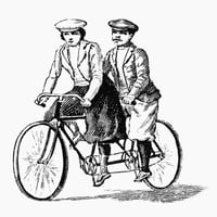Biciklizam: Tandem, C1900. Nwood graving, francuski, C1900. Poster Print by