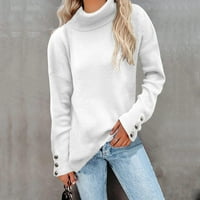 Dukseri za žene Fit Fit Solid Color Turtleneck dugih rukava Ležerne prilike Ležerne prilike pulover