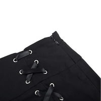 Haxmnou ženska modna čvrsta boja Vintage zavojk suknja Black XL