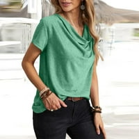 Ženske vrhove kratkih rukava casual bluza tiskane žene Ljeto Kravljeg vrata T-majice Tuničke majice