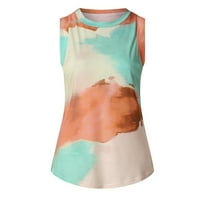 Ženski print Casaul Tie-Dye bez rukava s rukavima za bluze Majice Sjetne vrhove Rockabilly Duks Raglan