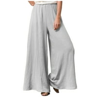 Aueoeo haljine hlače za žene casual pantalone za žene ženske modne ležerne džep u boji preklopi labavo