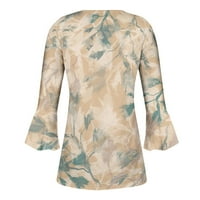 Ženski ljetni vrhovi modni ispisani povremeni kratki rukav s kratkim rukavima V-izrez T-majica Tunic