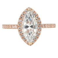 2. CT Marquise Cut originalni kultivirani dijamant SI1-si i-J 18K Rose Gold Halo obećaj vjenčani izjava