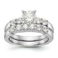 14k bijeli zlatni prsten za angažman polu nosača komplet kamena montaža okruglog dijamanta, veličine