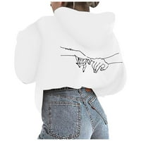 LisingTool Ženski vrhovi Žensko pismo Ispiši grafički duksel Ležerne prilike pulover Lagane vrhove Essentials