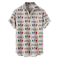 4. jula muška havajska majica USA Nacionalna majica zastava Grafički 3D košulja 3D print casual svakodnevno