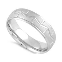 Sterling Silver Platinum Plied Diamond Cut oblikovan za vjenčani prsten