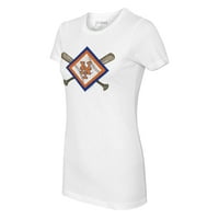 Ženska maleni otvor bijeli New York Mets Diamond Cross BITS majica
