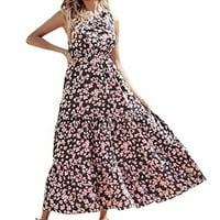 Feesfes opružne haljine za žene cvjetni tisak boho haljina jedno rame čipka za ublažene haljine na plaži