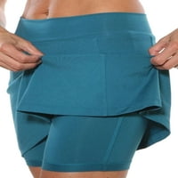 Grianlook Womens Golf suknje visokog struka teniskog atletskog trčanja aktivne skrove s džepovima