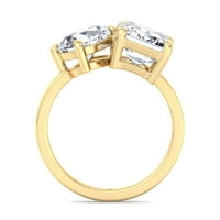 Kylie - Toi et Moi Pear & Emerald Moissine - Lab Diamond Angažman prsten