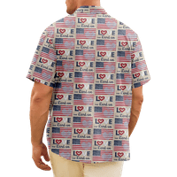 4. jula muška havajska majica SAD Nacionalna zastava košulja na kratkim rukavima Casual Dnevno tisak