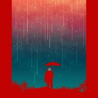 Kosmički downpour muški crveni grafički tee - Dizajn od strane ljudi l