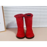 Dječja ulica Comfort bočni zipper mid Calf čizme školski blok zimske cipele tople plišane čizme crvene