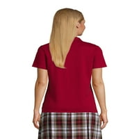 Lands 'End školska uniforma Ženska kratka rukava Feminina FIT CNTERLOK polo majica