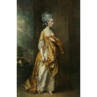 Thomas Gainsborough crni moderni uokvireni muzej umjetnički print pod nazivom - gospođa Grace Dalrymple