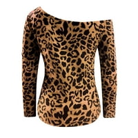 Kiplyki Clearsance Božićne majice za žene Holiday V izrez Leopard Print Majica Dame Dame Dugi rukavi