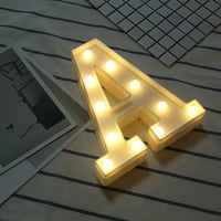 LED svjetla Abeceda LED lampica svijetli bijela slova koja stoje vešajući a &