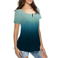 Majice za žene postepene promjene Gradijent boja kratkih rukava SummErtime modna bluza za bluze za bluzu