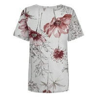 GDFUN Ljetni vrhovi ženski modni casual kratkih rukava Print TOP Bluza