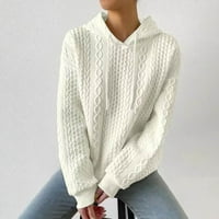 Kablovski pleteni džemper dukseri duks za žene plus veličine Direktor Stretch Comfy pulover s dugim