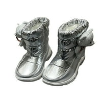 Woobling Girls Udobne cipele sa snježnim čizmama Zip tople cipele Škola prozračna povlačenje na zimskoj cipela Silver 3Y