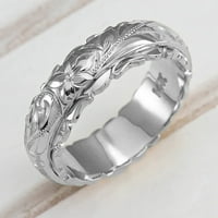 Heiheiup i zlatni elegantni nakit prstenovi cvjetni vjenčani srebrni klizni prstenovi veličine 8
