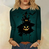 Strungten Halloween ženska modna casual dugih rukava Print Okrugli vrat TOP Bluza