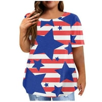 Ženska majica s kratkim rukavima okrugla vrat plus veličina majica Neovisnosti Dan Nezavisnosti Ispisani