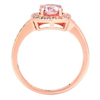 1.24ct okrugli rez ružičasti simulirani dijamant 14k ružičasta ruža zlatna gravirajući egraviranje godišnjice