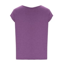 Izblažavanje odjeće pod vježbama CAP rukav ljetni bluza Slobodno vrijeme V izrez Solid Boja majica Basic Comfy pulover Izlazak Bluza Mangle