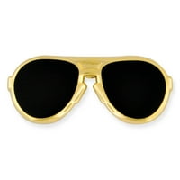 Trendi zlatni i crne leće Aviators sunčane naočale Enamel rever pin