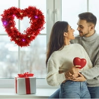 Dainzusyful Decor Clines Valentinovo vijenac u obliku srčanog vijeka za ulazne vrata Valentinovo u obliku