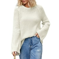Trendvibe džemperi za žene akrilne pune boje Žene dugih rukava dugih rukava meka labavi ženski ležerni