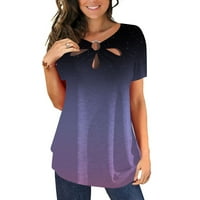 Ženska ljetna majica casual okrugli vrhovi vrata modna udobna ispisana bluza s kratkim rukavima s