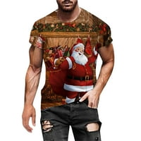 Muški modni vrhovi jesen zima casual s kratkim rukavima Božićni 3D tiskani majica top bluza