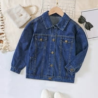 SNGXGN Baby Girls 'Oblikovani jaknu oblozi obložen kapuljač sa kapuljačom sa kapuljačom kaput vrpce Djevojke jakna, plava, veličine 150