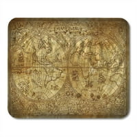 Grafikon starog Atlas mape svijeta na drevnoj vintage mousePad mišem mišem mat