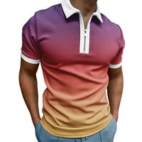 Polo majice za muškarce muško ljetni casual gradijentni zatvarač zatvarač okrenite košulju na ovratniku