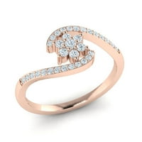 Originalna 1.5ct okrugla rez dijamantski prong dame bridalni godišnjica Fancy Ring Band Solid 18K Gold H si2