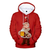 3D Print Božić Santa Claus Duks modni kapuljač Casual Labavi puloveri Božićni hoodie