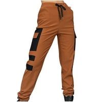 Tkoqot Duksevi za žene - sa džepovima Street Style Fall Modne široke hlače za noge smeđe veličine L l