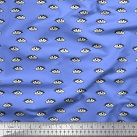 Očima tkanina Soimoi Blue Rayon Face Lice Print Šivanje tkanine